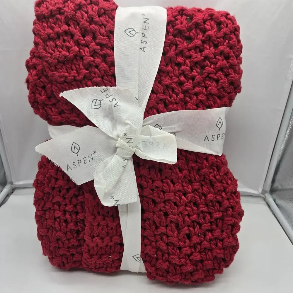 Aspen Decorative Hand Knit Throw Blanket 50x60